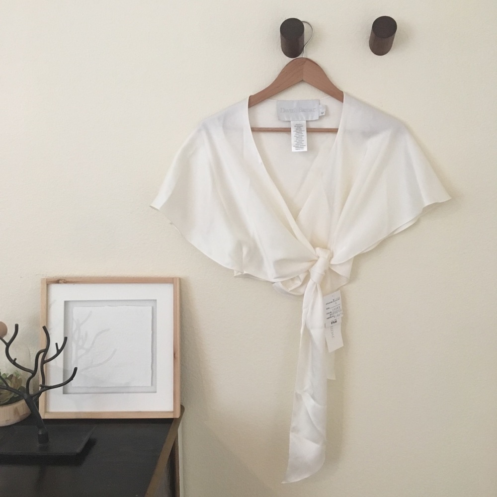 NWT David’s Bridal satin cream wrap